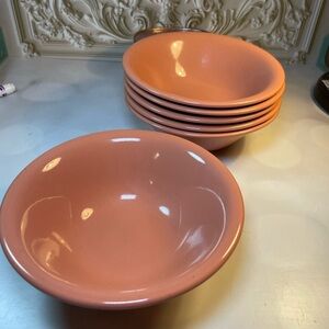Anchor Hocking stoneware dusty rose bowls set of 6